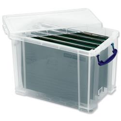 24 L Really Useful Filing Box Plastic 10 suspension files Foolscap 24 Litre W270xD465xH290mm Ref 24C&10susp