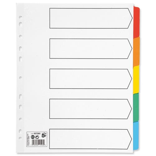 5 Star Office Maxi Index Extra-wide 150gsm Card with Coloured Mylar ...