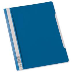 Durable A4 Clear View Folder Plastic with Index Strip Extra Wide Blue Ref 257006 - Pack 50