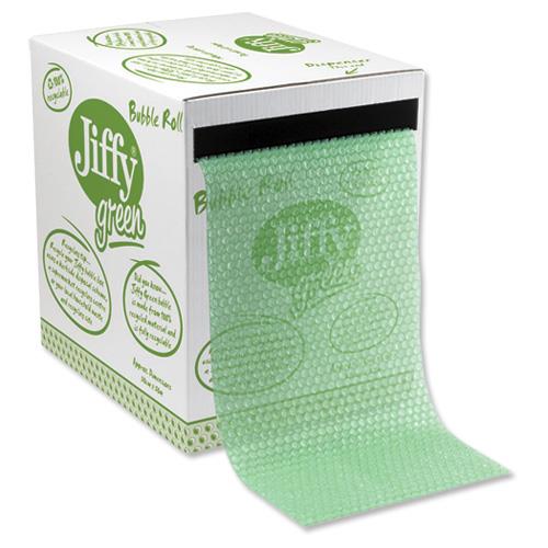Jiffy Green Bubble Wrap Dispenser Box for Packing Recycled Polythene Wrap 300mmx50m Ref 43010
