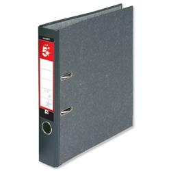 5 Star Office Mini Lever Arch File 50mm Spine A4 Cloudy Grey [Pack 10]