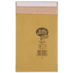 Jiffy No.1 Green Padded Bags with Kraft Outer and Recycled Paper Cushioning 165x280mm Ref 01900 - Pack 25