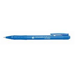 5 Star Office Ball Pen Retractable Medium 1.0mm Tip 0.7mm Line Blue [Pack 20]