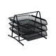 5 Star Office Mesh Letter Tray 3 Tier Scratch Resistant Stackable Front Load Portrait Foolscap Black