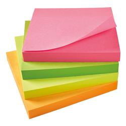 5 Star Office Re-Move Notes Repositionable Neon Pad of 100 Sheets 76x76mm Assorted [Pack 12]