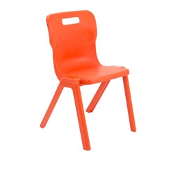 Titan One Piece Classroom Chair 482x510x829mm Orange (Pack of 10) KF78586
