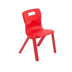 Titan One Piece Classroom Chair 363x343x563mm Red KF72154