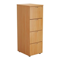 First 4 Drawer Filing Cabinet 464x600x1365mm Beech KF79917
