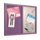 Bi-Office Combination Board Lavender, Silver Finish Magnetic dry wipe / Purple Softtouch Notice Board, 60 x 45 cm