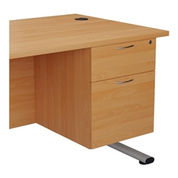 Jemini 2 Drawer Fixed Pedestal 404x500x495mm Beech KF79860