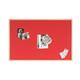Bi-Office Reversible Notice Board, Cork and Red Felt, Wood Frame, 60 x 40 cm