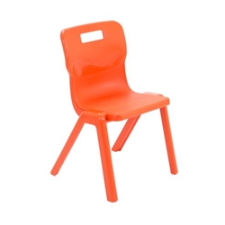 Titan One Piece Classroom Chair 432x407x690mm Orange (Pack of 10) KF78565