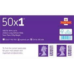 Royal Mail First Class Stamp Sheet (Pack of 50) BBS1