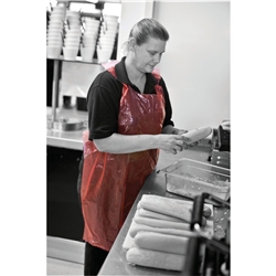 Standard Length Disposable Apron on a Roll Polythene Red (Pack of 1000) A2R/R