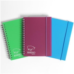 Rhino Spiral Bound Notebook F7 A6 Assorted 200 Page Pack of 6 RNSE3 3P