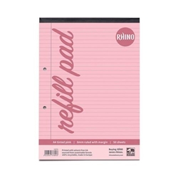 Rhino Refill Pad Printed A4 F8M Pink 50 Leaves HAPFM 3P