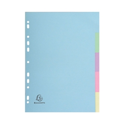 Exacompta Recycled Dividers 5-Part A4 Pastel 1605E