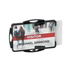 Durable ECO 2 Card Recycled Plastic Security ID Badge Holder Black (Pack of 10) 898901