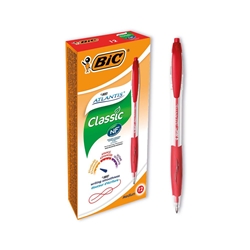 Bic Atlantis Retractable Ballpoint Medium Red Pens 12's