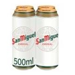 San Miguel Premium Lager Beer 4 x 500ml Cans
