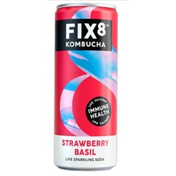 FIX8 KOMBUCHA - CAN - STRAWBERRY BASIL (S) 