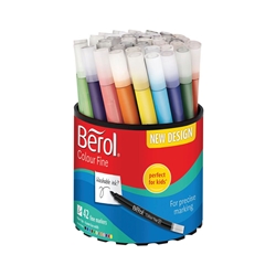 Berol Colourfine Pen Assorted Water Based Ink Tub of 42 CFT S0376490
