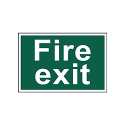 Spectrum Industrial Fire Exit Text S/A PVC Sign 300x200mm 1502