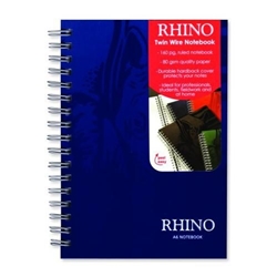 Rhino Twinwire Book 8mm Ruled A6 Blue 160 Page Pack of 5 RTWA6B 3P