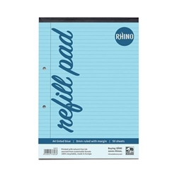 Rhino Refill Pad Printed A4 F8M Blue 50 Leaves HABFM 3P