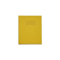 Rhino Exercise Book Plain 8mm Ruled Alternate 205x165mm Yellow 48 Page Pack of 100 Ex342504 3P