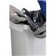 Durable DURABIN Plastic Waste Recycling Bin 60 Litre Grey with Blue Hinged Lid & Black A5 DURAFRAME Self-Adhesive Sign Holder - VEH2023007