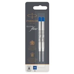 Parker Quink Flow Ballpoint Refill for Ballpoint Pens Medium Blue (Pack 2) - 1950373