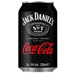 Jack Daniel's Old No. 7 Brand Tennessee Whiskey Mixed with Coca-Cola 330ml