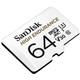 SanDisk High Endurance 64GB UHS-I Class 10 MicroSDHC Memory Card and Adapter