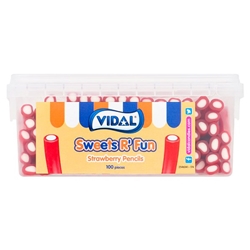 Vidal Sweets R’ Fun Strawberry Pencils 100 Pieces 1.2kg