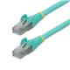 StarTech.com 1m CAT6a Snagless RJ45 Aqua Cable with Strain Reliefs