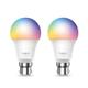TP Link Smart Multicolour WiFi LED Light Bulb 8.7W White Pack of 2