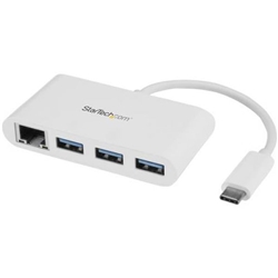 StarTech.com 3 Port USB3 Hub GbE USBC to 3xUSBA White