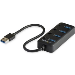 StarTech.com USB3 4 Port Hub with On and Off Switches