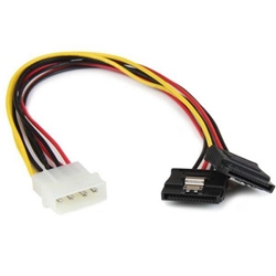 StarTech.com 12in LP4 to 2x Latching SATA Power Y Cab