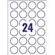 Avery Laser Label 40mm Diameter 24 Per A4 Sheet Crystal Clear (Pack 600 Labels) L7780-25
