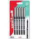 uni-ball Eye Micro UB-150 Liquid Ink Rollerball Pen 0.5mm Tip 0.3mm Line Plastic Free Packaging Black (Pack 5) - 238212077