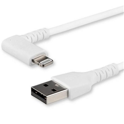 StarTech.com 2m White Angled Lightning to USB Cable