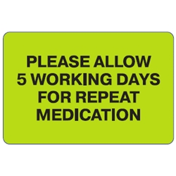 "Please Allow 5 Working Days" Bespoke Sticker  