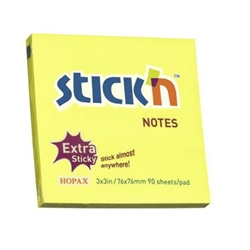 ValueX Extra Sticky Notes 76x76mm 90 Sheets Neon Yellow (Pack 12) 21670