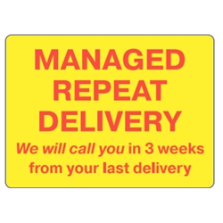 Manage Repeat Delivery BESPOKE Stickers