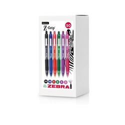 Zebra Z-Grip Smooth Ballpoint Pen 1.0mm Tip Assorted (Pack 50) - 02760