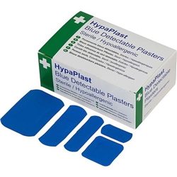 HypaPlast Blue Metal Detectable Plasters Assorted Sizes (Pack 100) - D7010