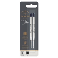 Parker Quink Flow Ballpoint Refill for Ballpoint Pens Medium Black (Pack 2) - 1950372