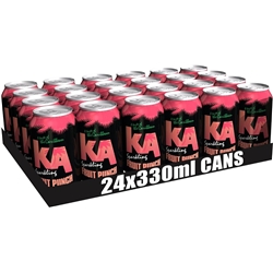 KA Caribbean 24 Pack Sparkling Fruit Punch Soda Flavoured Drink, 24 x 330ml 